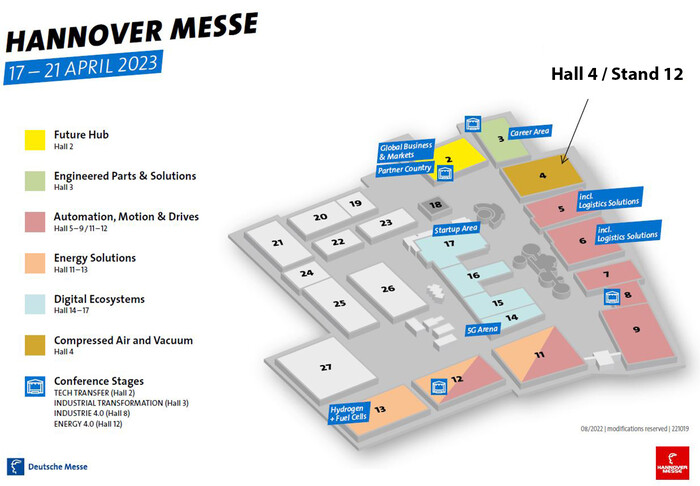 KAESER KOMPRESSOREN finden Sie in der Halle 4 am Stand D12.
