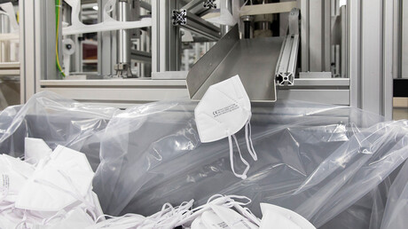 Fertige FFP-2 Atemschutzmaske.