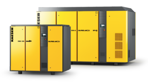 Compresseurs à vis sans huile avec refroidissement par eau.