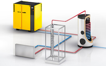 Récupération des calories avec raccordement à un système de production d'eau chaude